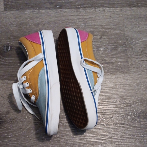 Vans Multi-Tone Blue, Mustard,Pink,Green Sneakers - Picture 6 of 9